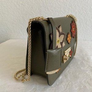 Henri Bendel Olive Green Leather CrossBody Bag